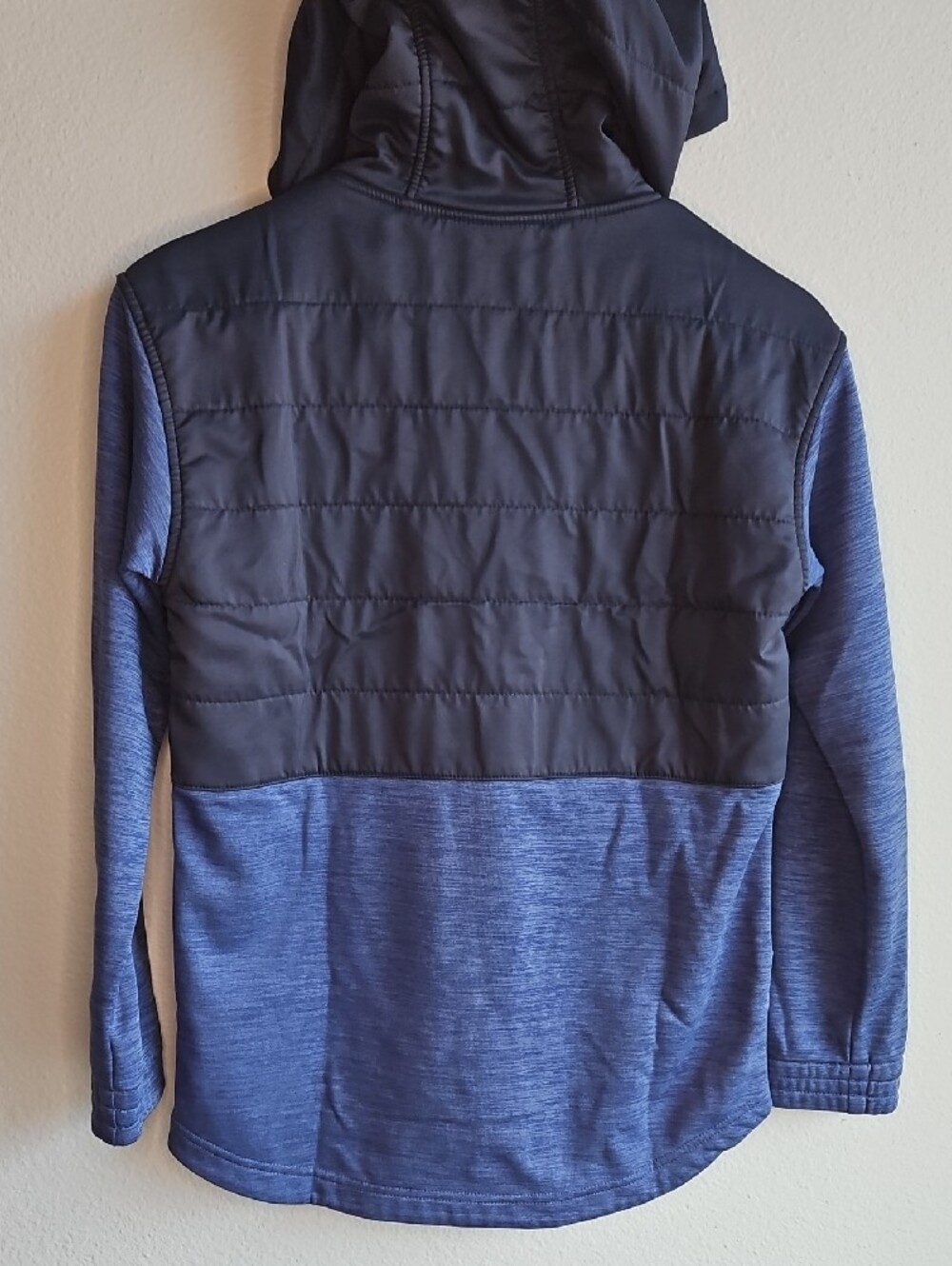 Columbia Blue Hybrid Fleece Hooded Kids Jacket Size Large 14/16 - Picture 6 of 13